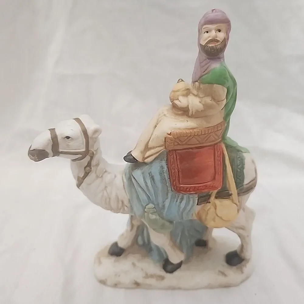 Vintage Christmas Around the World Three Wisemen Nativity Figurines on Camels